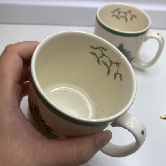 set Of 2 Spode, England CHRISTMAS TREE S3324 Cocoa Coffee Tea Mug, 3 1/4" - Picture 4 of 12